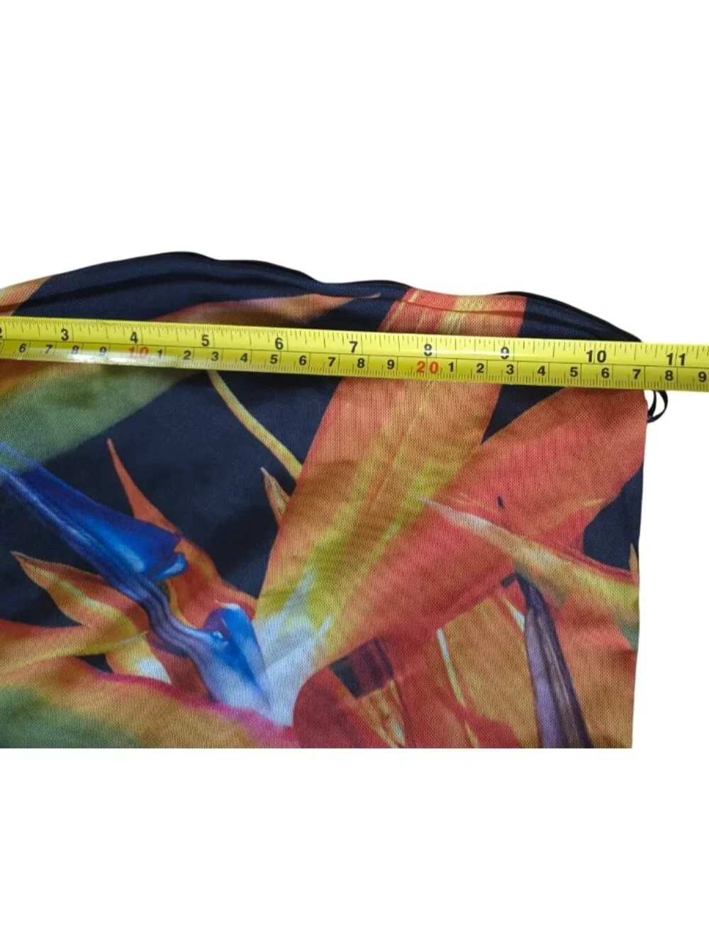 Zara Tropical Print Strapless One Piece Swimsuit Bandeau Multicolor